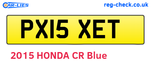 PX15XET are the vehicle registration plates.