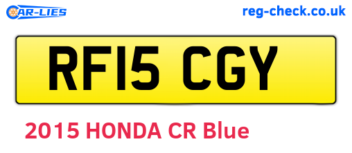 RF15CGY are the vehicle registration plates.