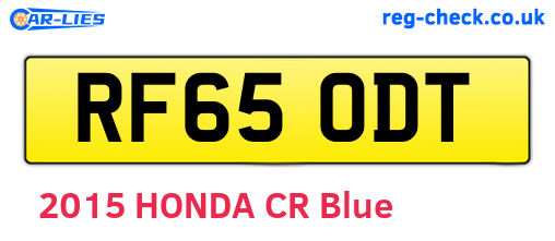 RF65ODT are the vehicle registration plates.