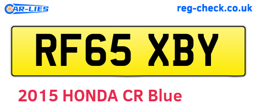 RF65XBY are the vehicle registration plates.