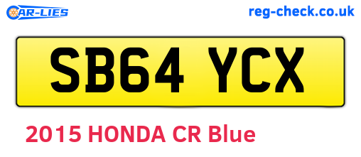 SB64YCX are the vehicle registration plates.