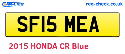 SF15MEA are the vehicle registration plates.