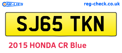 SJ65TKN are the vehicle registration plates.