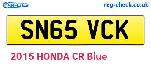 SN65VCK are the vehicle registration plates.