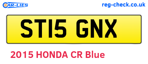ST15GNX are the vehicle registration plates.