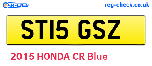 ST15GSZ are the vehicle registration plates.