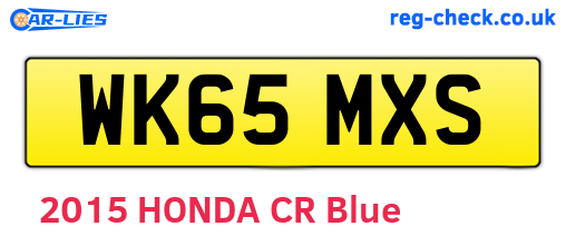 WK65MXS are the vehicle registration plates.
