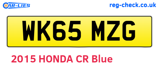 WK65MZG are the vehicle registration plates.