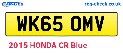 WK65OMV are the vehicle registration plates.