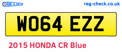 WO64EZZ are the vehicle registration plates.