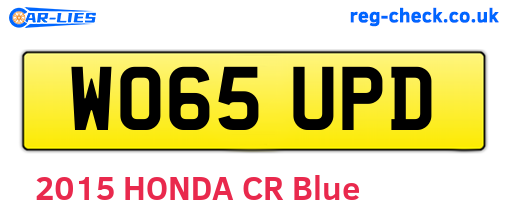 WO65UPD are the vehicle registration plates.