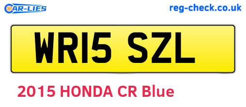 WR15SZL are the vehicle registration plates.