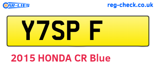 Y7SPF are the vehicle registration plates.