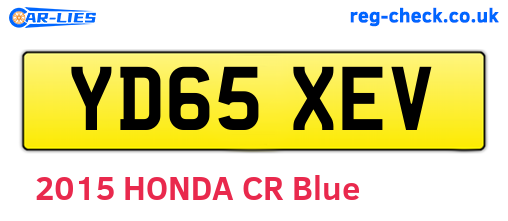 YD65XEV are the vehicle registration plates.