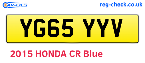 YG65YYV are the vehicle registration plates.