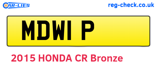 MDW1P are the vehicle registration plates.