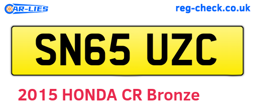 SN65UZC are the vehicle registration plates.