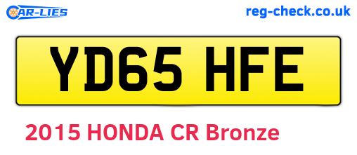 YD65HFE are the vehicle registration plates.