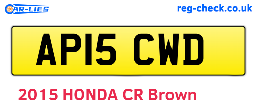 AP15CWD are the vehicle registration plates.