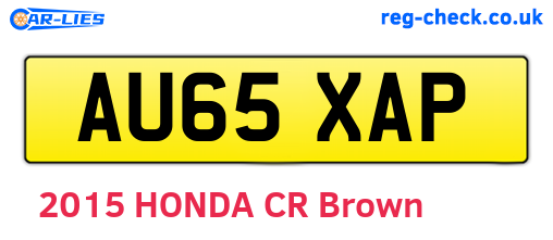 AU65XAP are the vehicle registration plates.