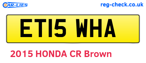ET15WHA are the vehicle registration plates.