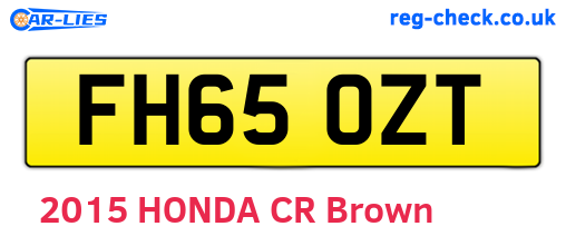 FH65OZT are the vehicle registration plates.
