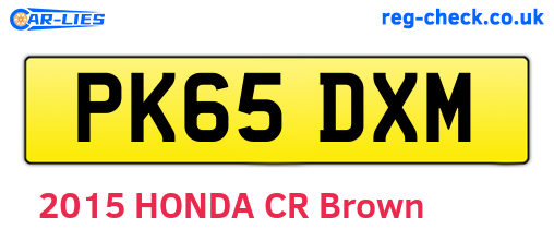 PK65DXM are the vehicle registration plates.