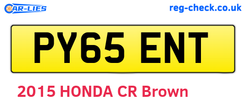 PY65ENT are the vehicle registration plates.