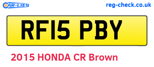 RF15PBY are the vehicle registration plates.