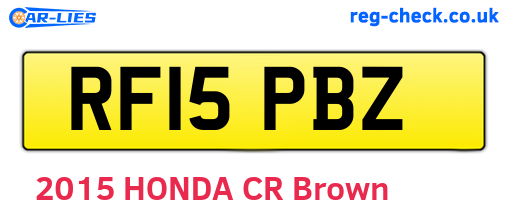 RF15PBZ are the vehicle registration plates.
