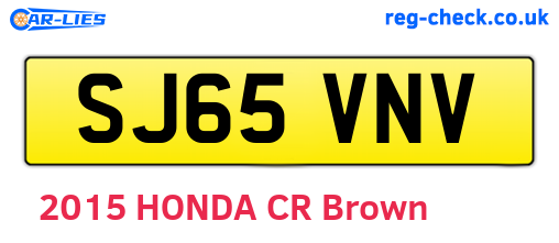 SJ65VNV are the vehicle registration plates.