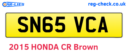 SN65VCA are the vehicle registration plates.