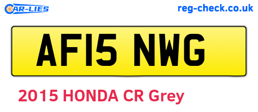 AF15NWG are the vehicle registration plates.