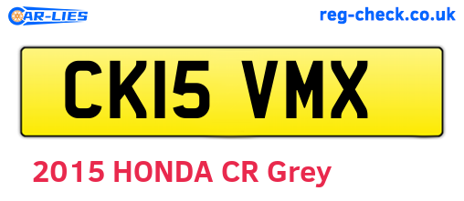 CK15VMX are the vehicle registration plates.