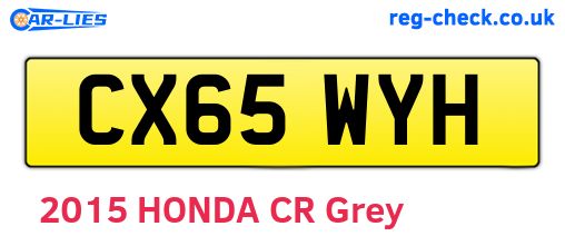 CX65WYH are the vehicle registration plates.