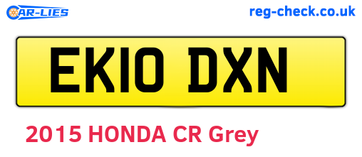 EK10DXN are the vehicle registration plates.
