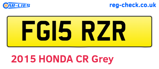 FG15RZR are the vehicle registration plates.