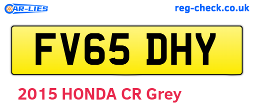 FV65DHY are the vehicle registration plates.