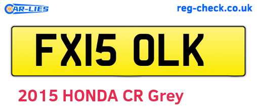 FX15OLK are the vehicle registration plates.