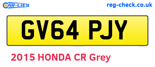 GV64PJY are the vehicle registration plates.