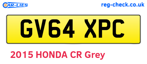 GV64XPC are the vehicle registration plates.