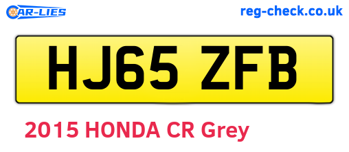 HJ65ZFB are the vehicle registration plates.