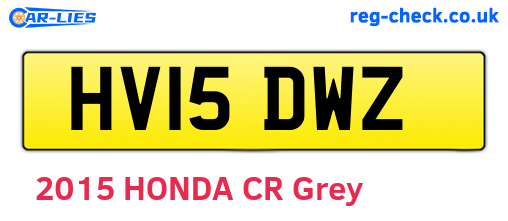 HV15DWZ are the vehicle registration plates.