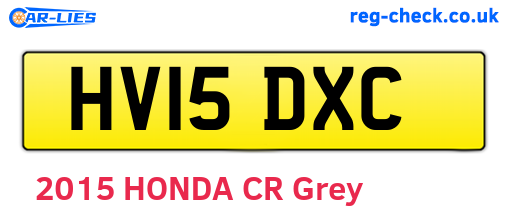 HV15DXC are the vehicle registration plates.