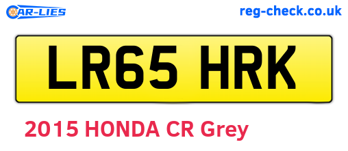 LR65HRK are the vehicle registration plates.