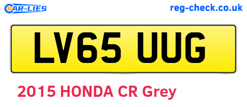 LV65UUG are the vehicle registration plates.