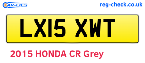 LX15XWT are the vehicle registration plates.