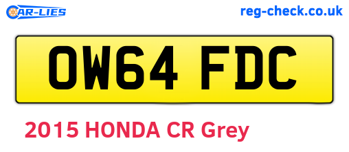 OW64FDC are the vehicle registration plates.