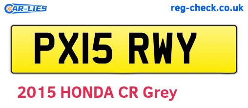 PX15RWY are the vehicle registration plates.