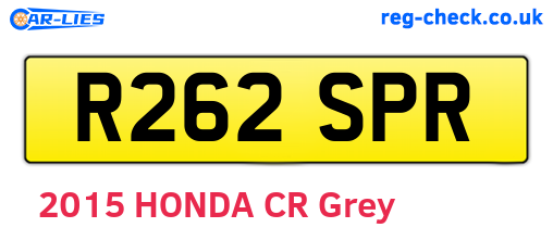 R262SPR are the vehicle registration plates.